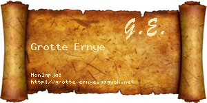 Grotte Ernye névjegykártya